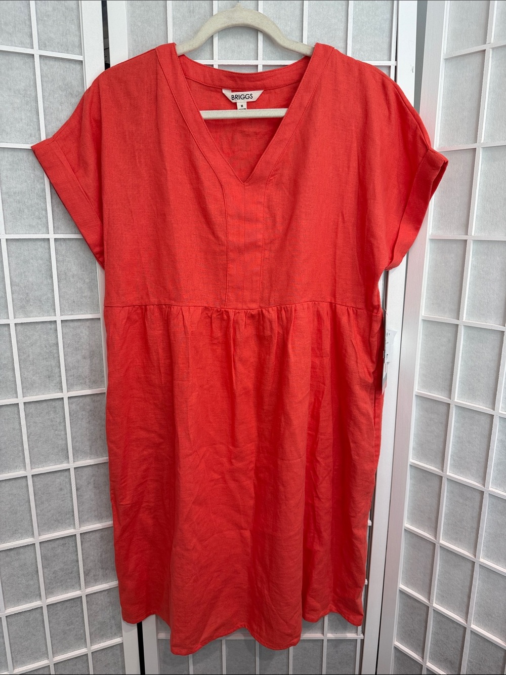 Briggs Women’s Coral Linen Dresse NWT Size M